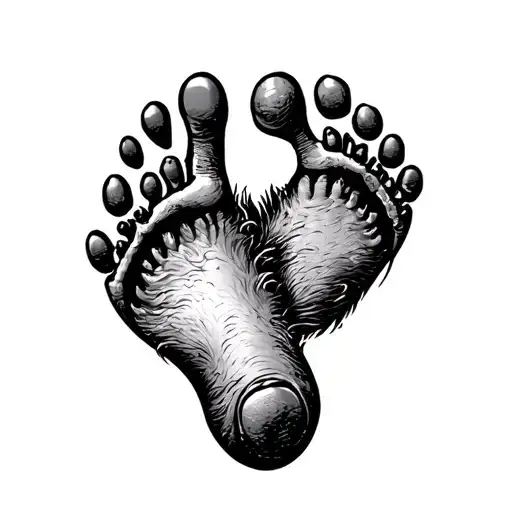 Baby foot print, pterodactyl, name and DOB tattoo design idea