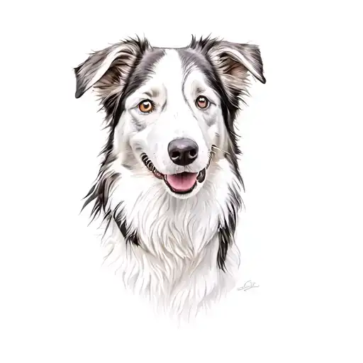 a border collie tattoo design idea