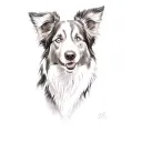 a border collie tattoo design idea