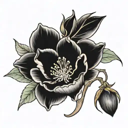 birth flowers may January March August tattoo design idea