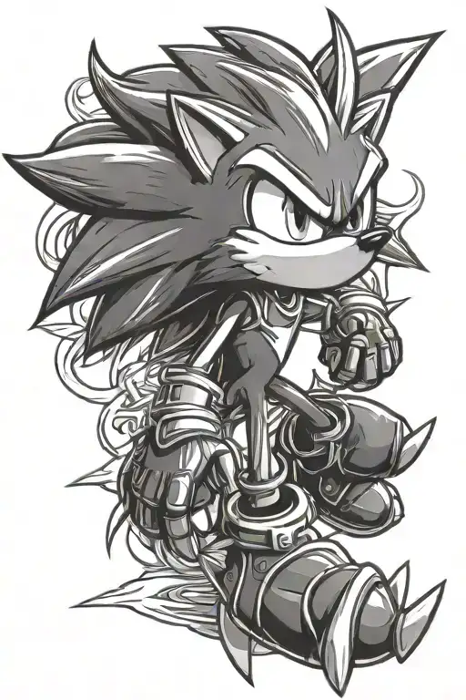 shadow the hedgehog  tattoo design idea