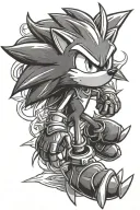 shadow the hedgehog  tattoo design idea