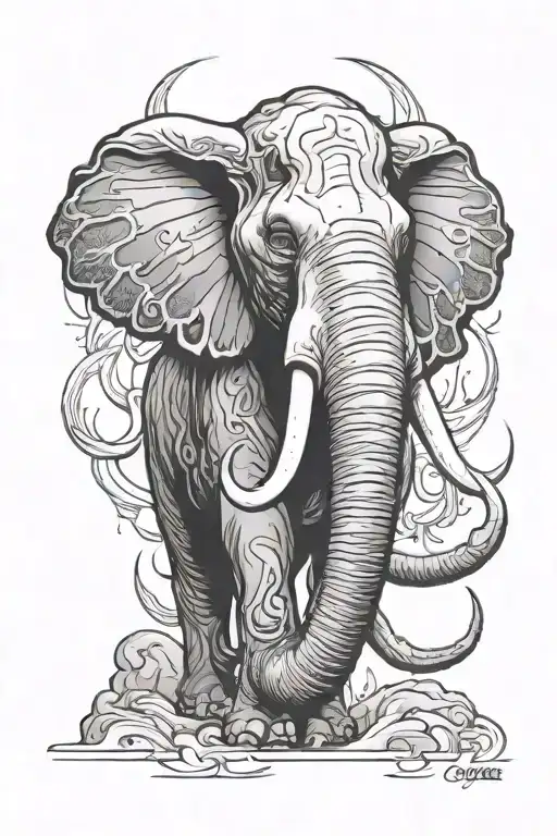 Mammoth tattoo design idea