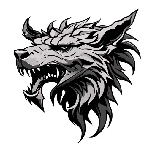 cerberus head tattoo design idea
