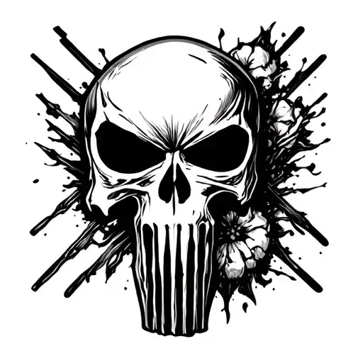 punisher skull tattoo design idea