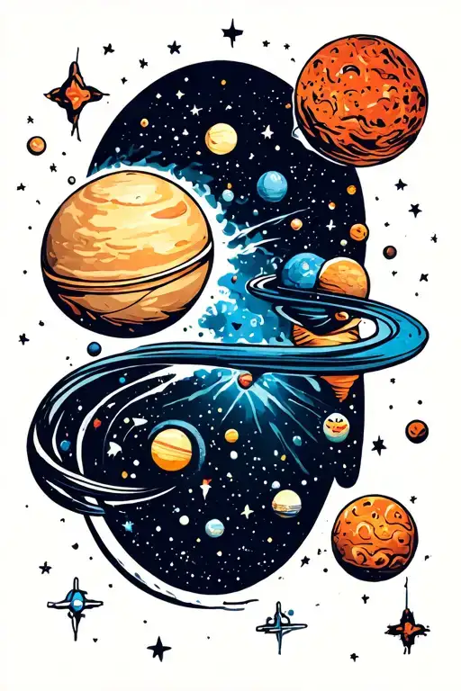 celestial bodies tattoo design idea