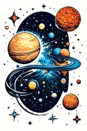 celestial bodies tattoo design idea