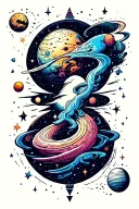 celestial bodies tattoo design idea
