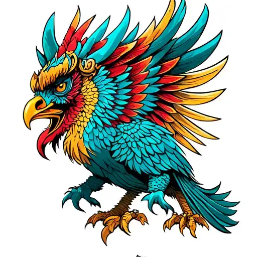Thai Garuda respectable wise power protection tattoo design idea