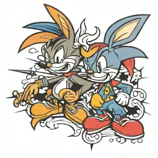 Looney Tunes characters tattoo design idea