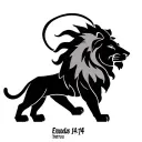 Minimalist Lion of Judah with Exodus 14:14 tattoo design idea