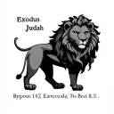 Minimalist Lion of Judah with Exodus 14:14 tattoo design idea