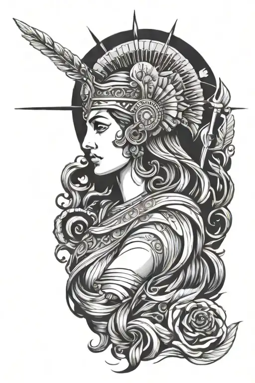 Athena goddess tattoo design idea