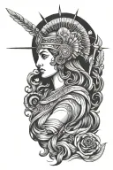 Athena goddess tattoo design idea