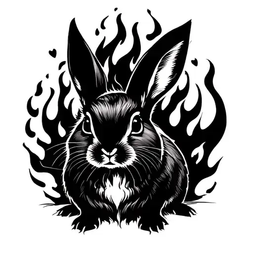 Fire Rabbit tattoo design idea