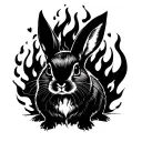 Fire Rabbit tattoo design idea
