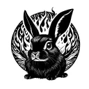 Fire Rabbit tattoo design idea