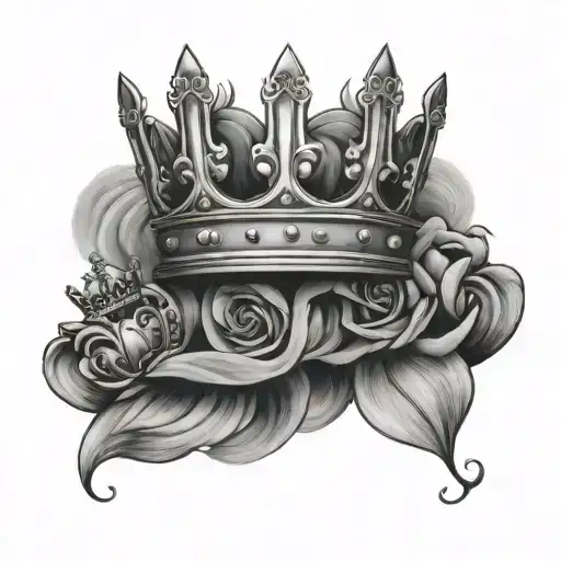 queen crown and 2 princess crowns  tattoo design idea