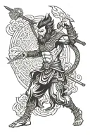 sun wukong full body tattoo design idea