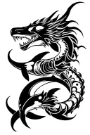 dragon and orca whale tattoo design idea