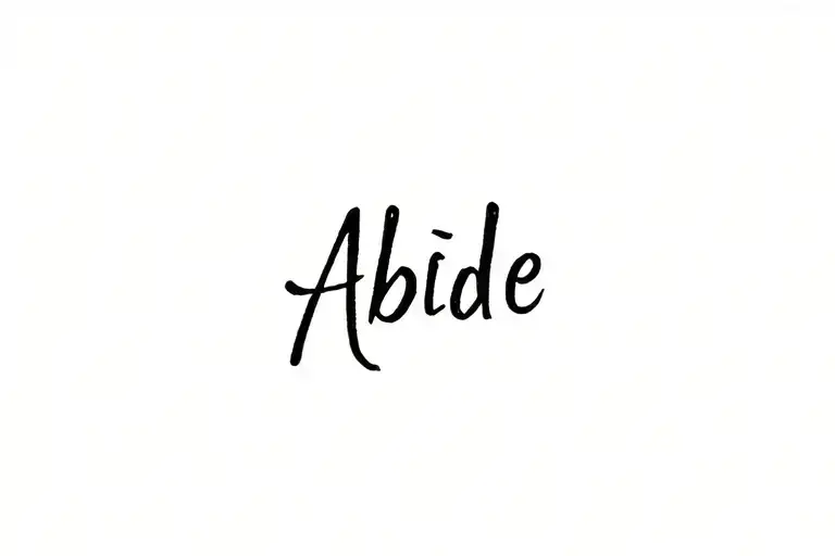 "Abide" the word abide  tattoo design idea