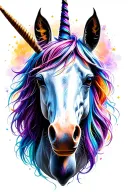 magical unicorn head tattoo design idea