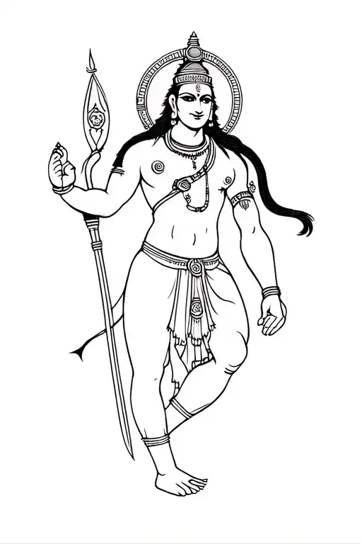 Hanuman gada small tattoo only weapon tattoo design idea