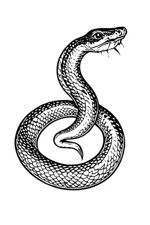  outline of a snake shedding its skin tattoo design idea