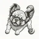 tibetan spaniel dog tattoo design idea