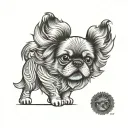 tibetan spaniel dog tattoo design idea