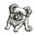 tibetan spaniel dog tattoo design idea