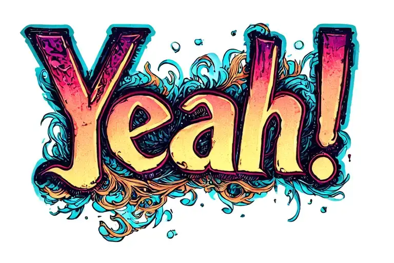 word 《Yeah!》 tattoo design idea