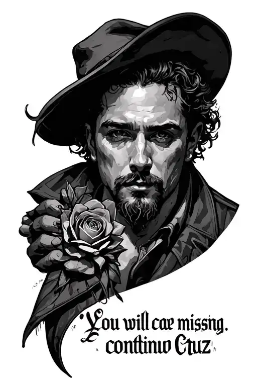 "You will continue missing" Cruz tattoo design idea