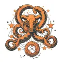 Aries and Scorpio constellation intertwined within tattoo design idea