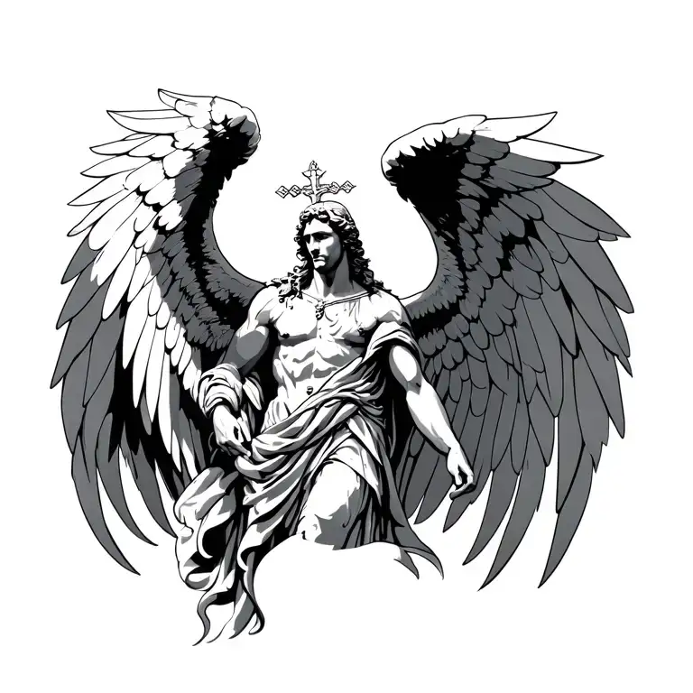 Saint Michael archangel tattoo design idea