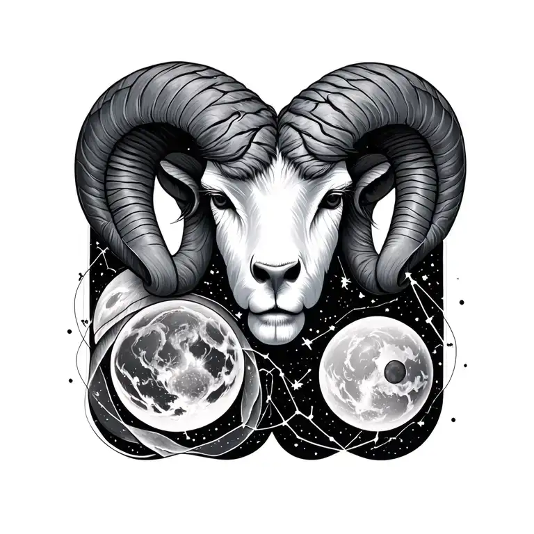 Aries and cancer constellation tattoo design idea