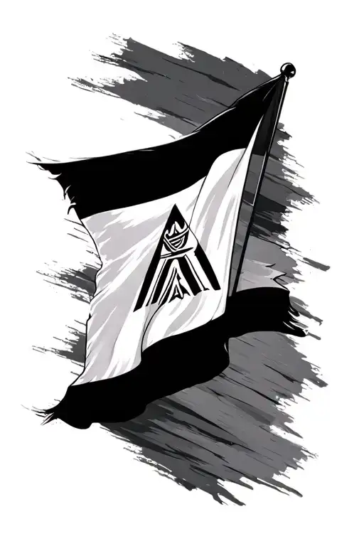 assyrian flag combinde together tattoo design idea