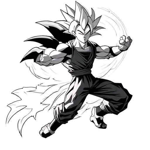 goku ultra instinct tattoo design idea