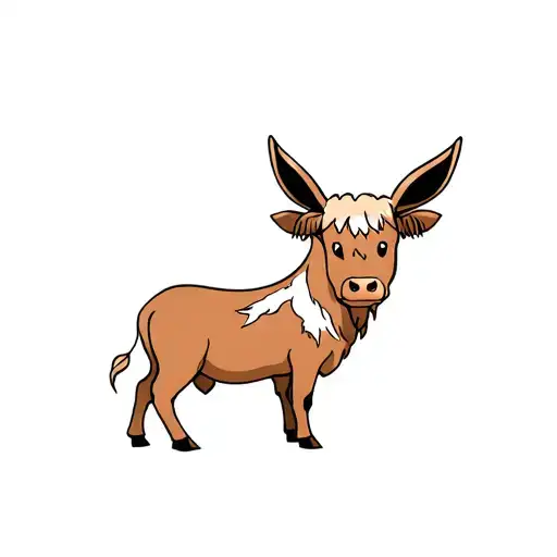 Eevee and highland cow tattoo design idea