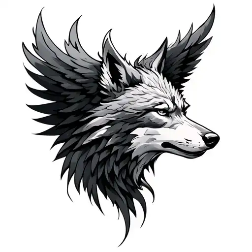 Wolf Phoenix tattoo design idea