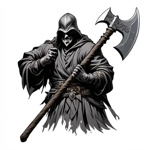 executioner with battle axe tattoo design idea