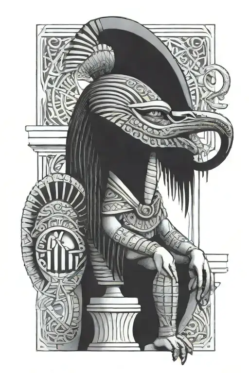 Egyptian  God thoth tattoo design idea