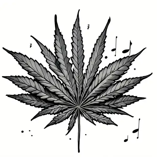 music and weed minimalist tattoo tattoo design idea