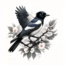 2 Magpie tattoo design idea