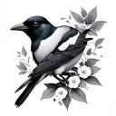 2 Magpie tattoo design idea