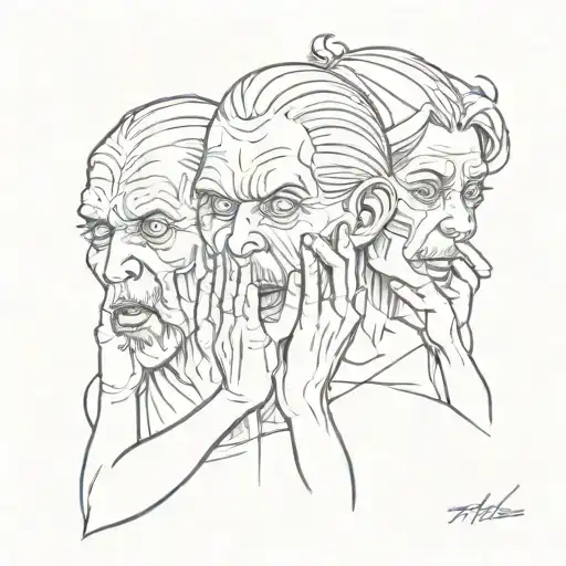 hear no evil see no evil speak no evil tattoo design idea