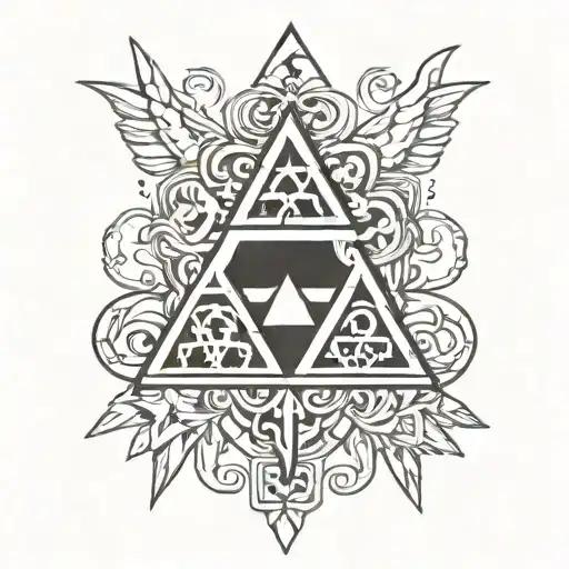 Triforce symbol legend of zelda tattoo design idea