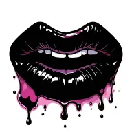 Yes, Daddy lips and liquid dripping downwards tattoo design idea