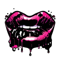 Yes, Daddy lips and liquid dripping downwards tattoo design idea