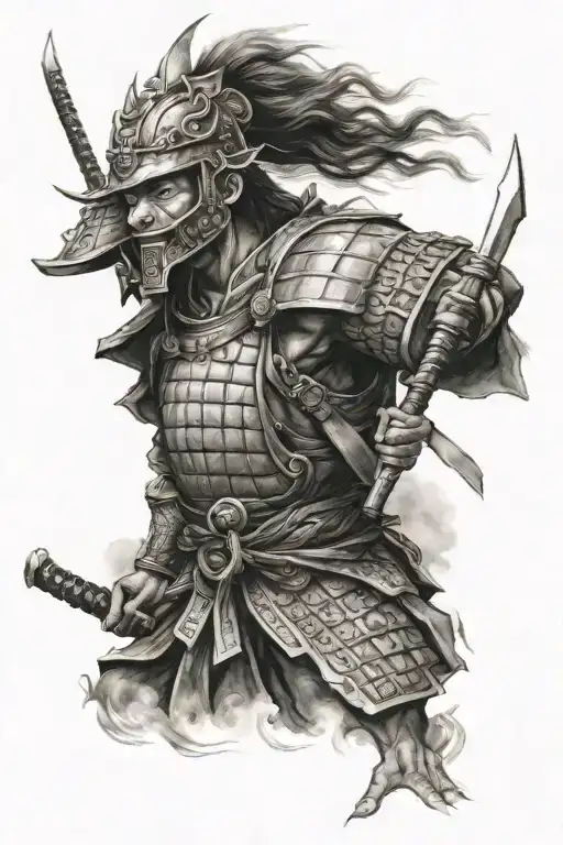 Japanese warrior tattoo design idea